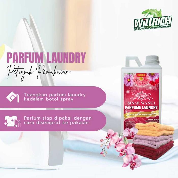 Gambar Parfum Laundry Best seller Pewangi Pakaian Willrich Ekonomis 1 Liter - sakura strong  dari Pelengkap.Laundry undefined Tokopedia
