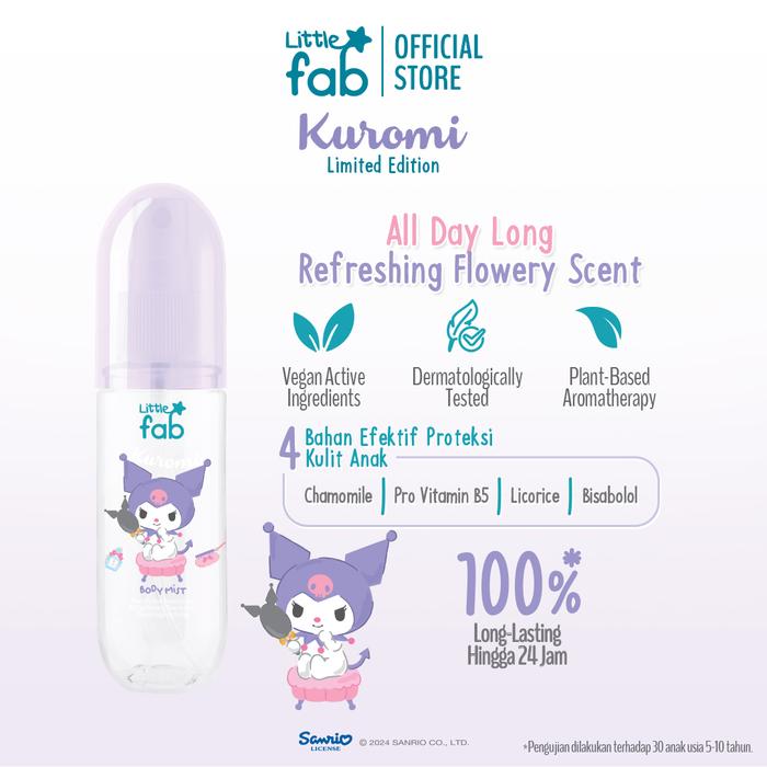 Gambar Little Fab Kids - Body Mist | Limited Edition Kuromi & Cinnamoroll - B.Mist Kuromi  dari Little Fab Kids Kota Administrasi Jakarta Barat Tokopedia