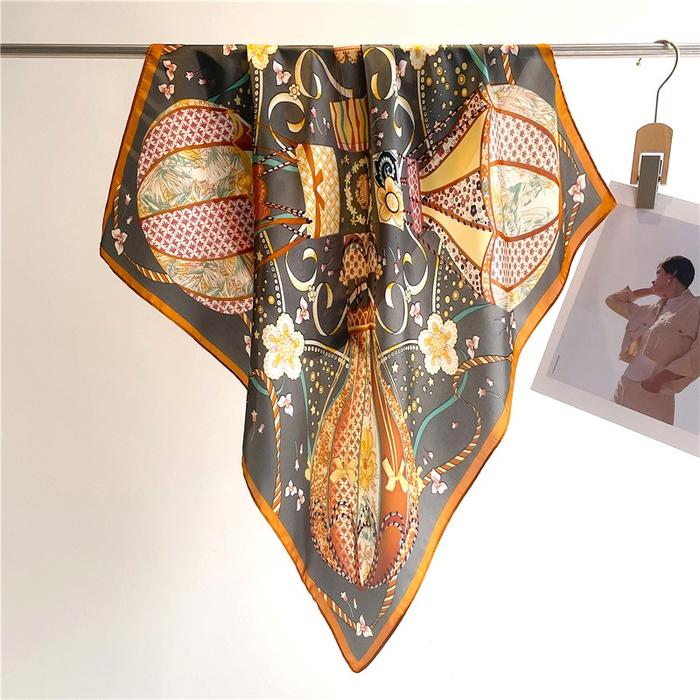 Gambar Scarf Modern Blouse Kantoran Syal Wanita / Syal Kemben / Syal Kecil 70x70cm - Abu-abu dari MY LITTLE TULIP undefined Tokopedia