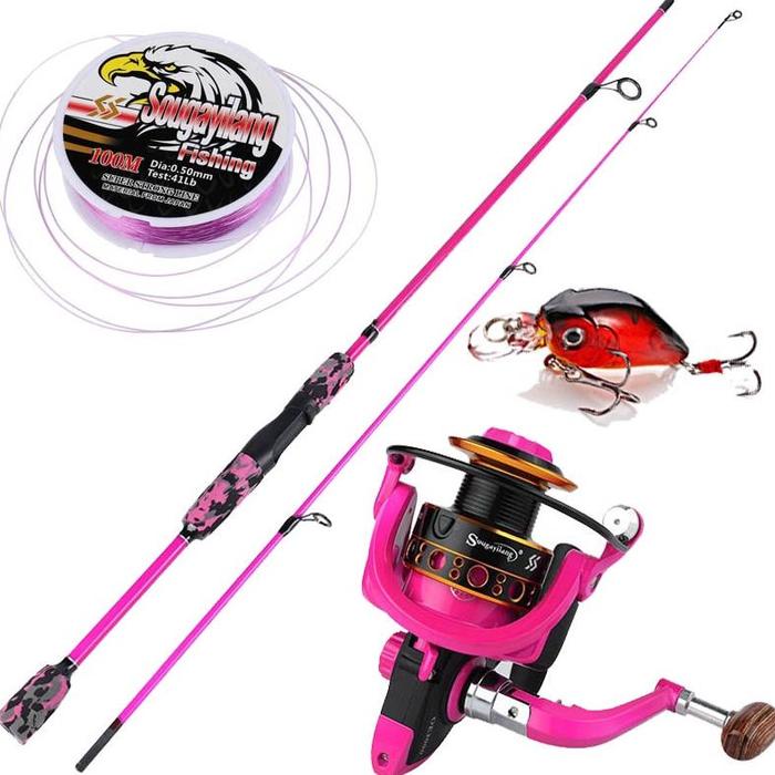 Gambar YoF Sougayilang Set Pancing 2 Bagian Pancing 1.8m Joran Pancing dan 5.0: 1 Gear Ratio Fishing Reel Pancing set memancing - Pink, 1000 dari YOFEOFFICIAL undefined Tokopedia