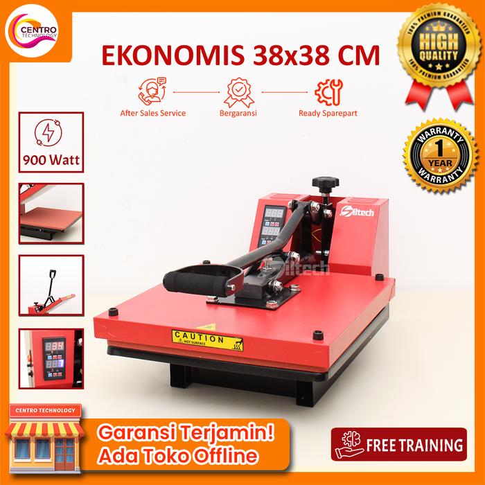 Gambar Mesin Press Sablon Kaos / Baju Sliding & Adjustable Technology 38x38 CM 900W High Pressure untuk DTF, Sublimasi, Polyflex, Transfer Paper, Plastisol - EKONOMIS 38x38 dari Centro Technology undefined Tokopedia