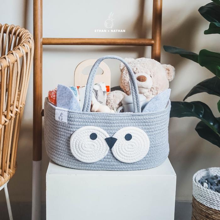 Gambar Ethan+Nathan Rope Caddy Diaper Bag / Tas Perlengkapan Bayi - Grey Owl dari Ethan and Nathan undefined Tokopedia
