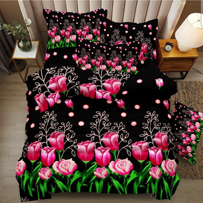 Gambar Sprei Jennifer QUEEN size 160x200 cm - Hitam dari PETOJO MART undefined Tokopedia