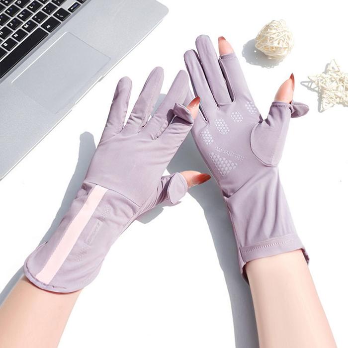 Gambar HAYYLIFE Gloves - Summer Sunscreen Gloves Women's Thin Ice Silk Anti UV Dew Finger Touch Screen Driving and Riding Anti slip Mid length Breathable PN-FBA5115 - Ungu dari hayylife Kab. Tangerang Tokopedia