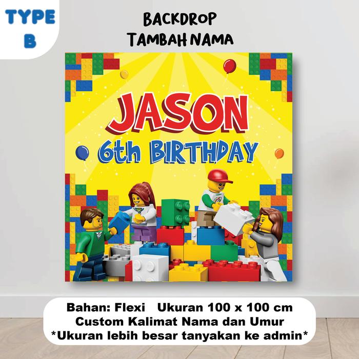 Gambar PAKET DEKORASI LEGO HAPPY BIRTHDAY ULTAH ULANG TAHUN BANNER DEKOR HIAS - BACKDROP TYPE B dari Scarllet Party undefined Tokopedia