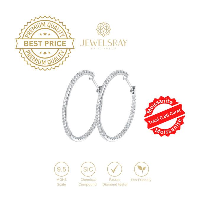 Gambar Anting Riva Moissanite Earrings Diamond Look Hoops - Tanpa Gift dari Luxoela undefined Tokopedia