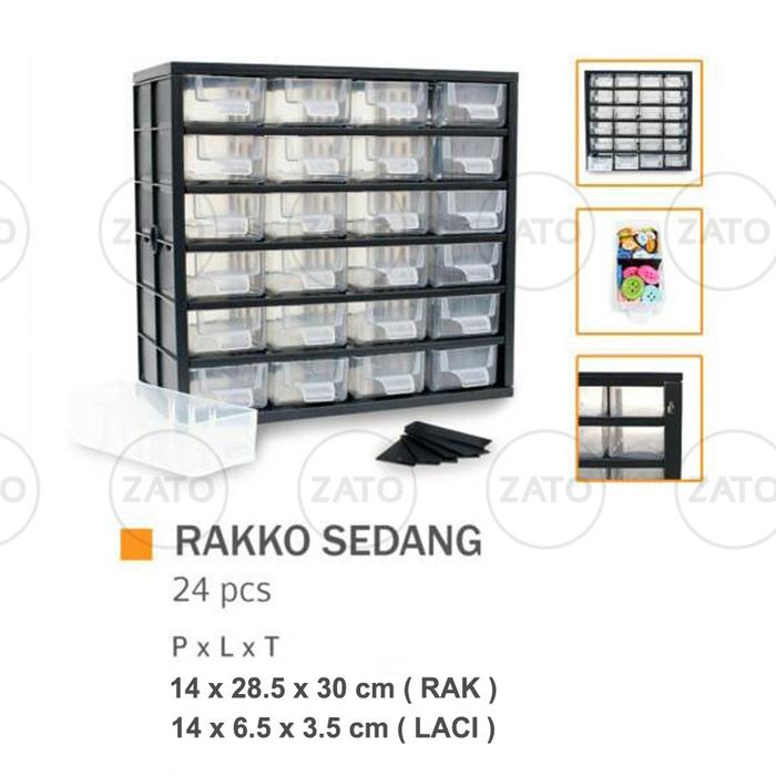Gambar Rak Rakko HITAM - Rak komponen - Rak Plastik - Rak rako - rak laci - Hitam 24 Laci dari ZATOPACK undefined Tokopedia