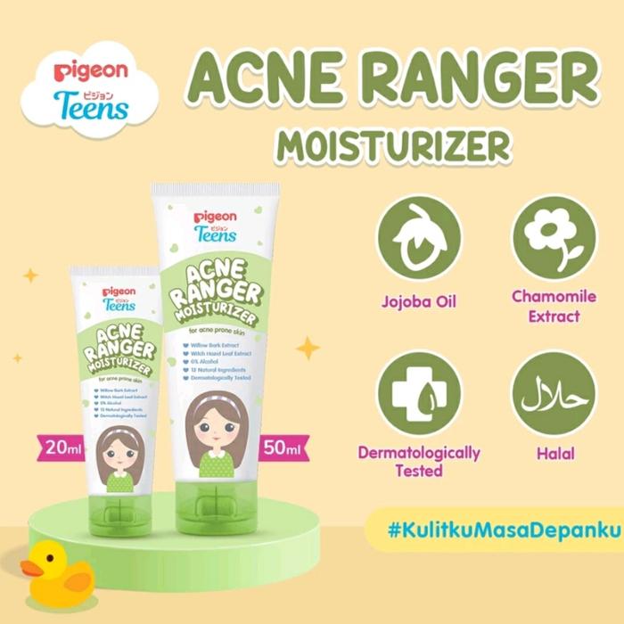 Gambar Pigeon Teens Acne Ranger Moisturizer Krim Wajah Anak Remaja Berjerawat Jerawat Krim anak 50ml - 20ml Kecantikan Cream Muka kids - 50ml Acne Moist dari YC Cibitung undefined 3 Tokopedia
