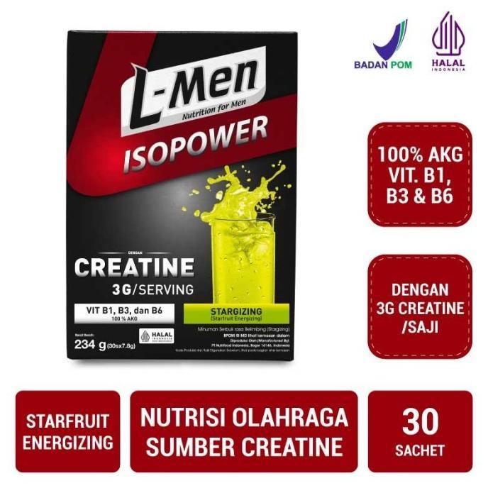 Gambar TermuraH yuk!! L-Men Isopower Stargizing 30 Sachet LMen Creatine&Vit B Rasa Starfruit - PER KOTAK  dari esteskeren undefined Tokopedia