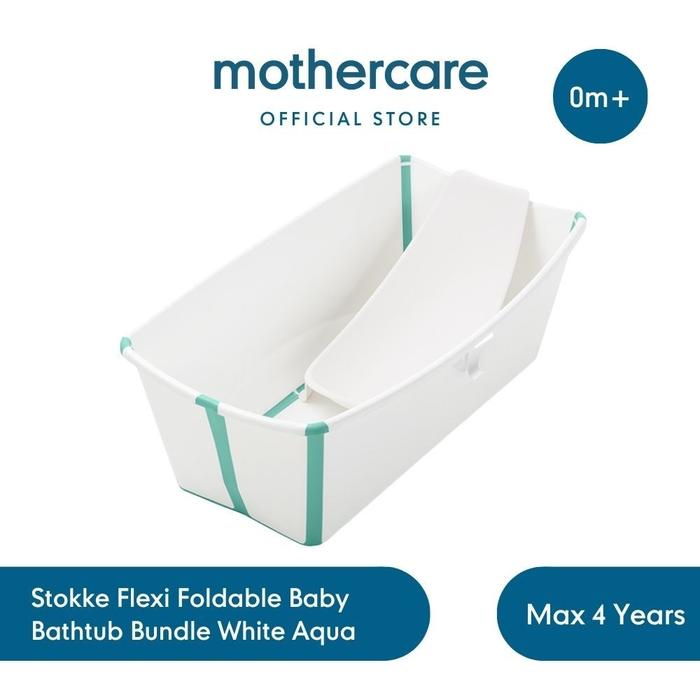 Gambar Stokke Flexi Foldable Baby Bathtub Bundle White Aqua - Bak Mandi Bayi Anak-Anak - White Aqua dari Mothercare Indonesia undefined Tokopedia