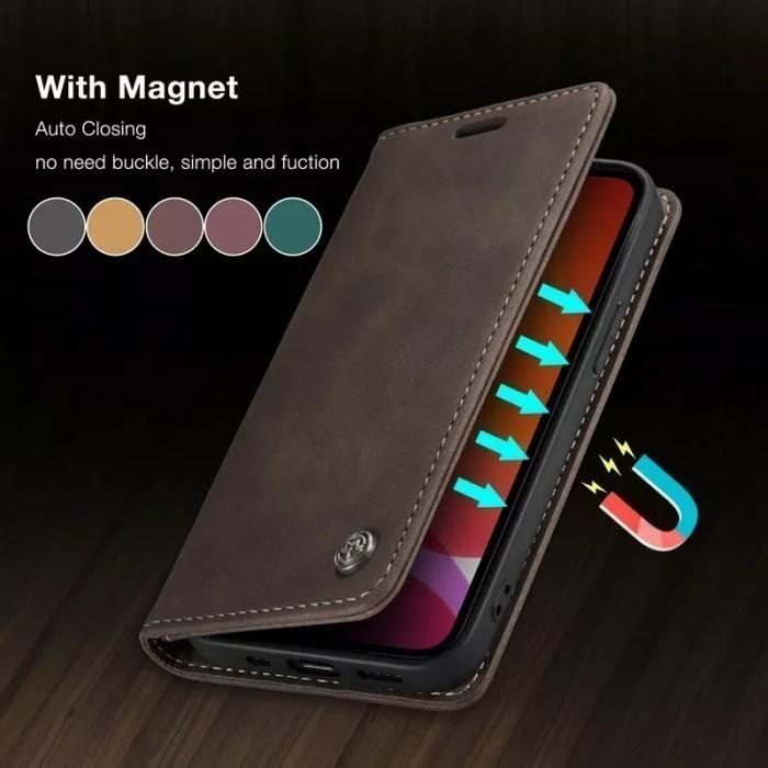 Gambar Casing CaseMe For Vivo iQoo Z9x 5G Flip Wallet Leather Case Cover Ponsel Sarung Dompet Lipat Kulit PU - Coklat Tua, Vivo iQoo Z9x 5G dari VinVenD ACC undefined Tokopedia