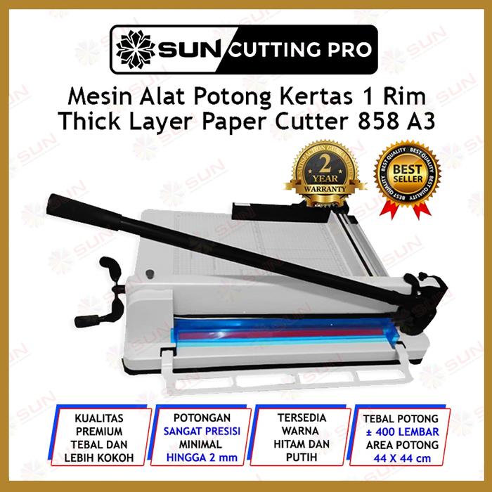 Gambar Mesin Thick Layer Paper Cutter A3 858 - Alat Pemotong Kertas 1 rim - Putih, Surabaya dari Sun Indonesia undefined Tokopedia