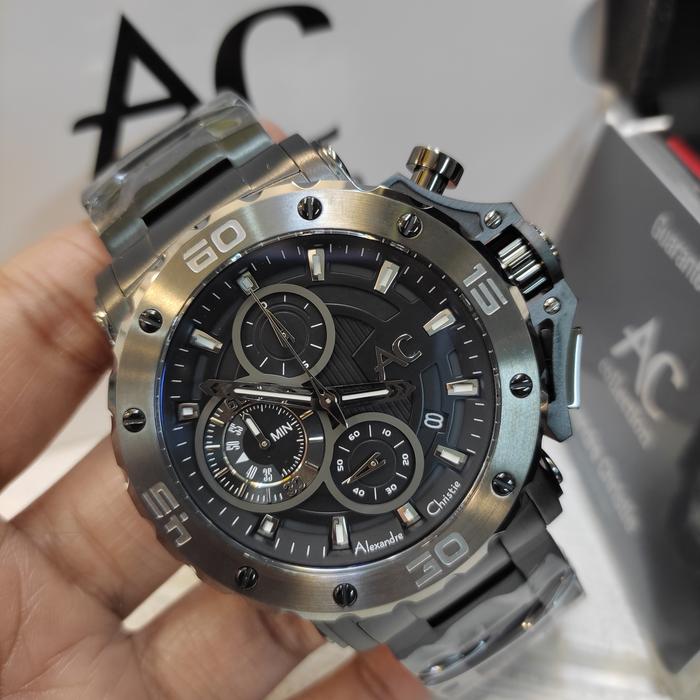 Gambar Jam PRIA ORIGINAL Alexandre Christie Ac 9205 BC Stainless - Black dari vieka86 Watch Shop undefined Tokopedia