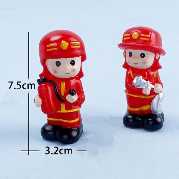 Gambar topper cake kue pemadam kebakaran fire fighter dekorasi ulang tahun - 2 pcs non resin dari chibi little box undefined Tokopedia