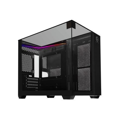 Gambar Cube Gaming LICKA - Modern Aesthetic Panoramic Triple Side Tempered Glass with L-Shape ARGB Strip m-ATX Gaming Case - Black Edition  dari Duta Mandiri Infokom undefined Tokopedia