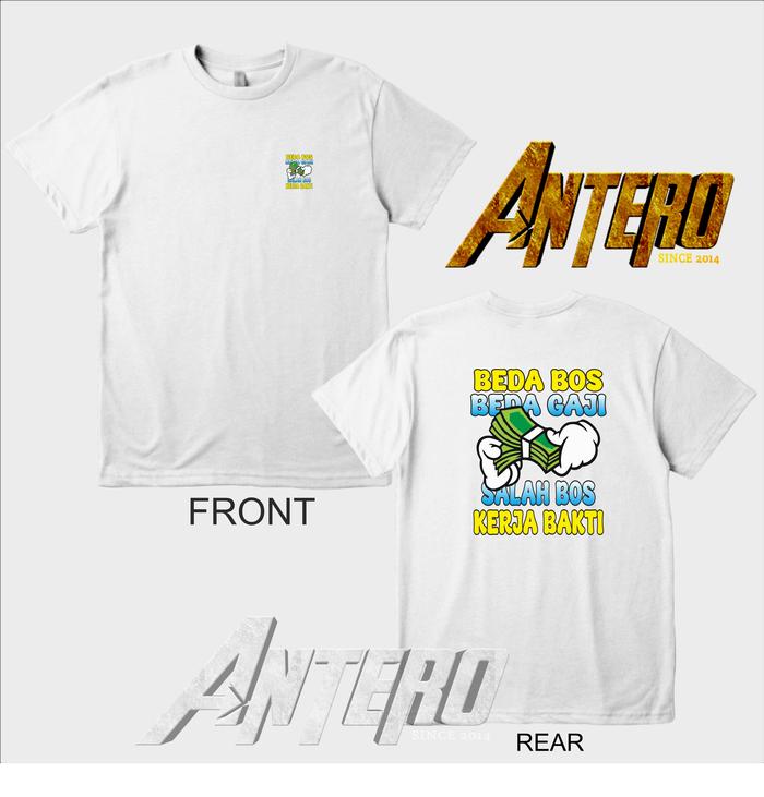 Gambar KAOS DISTRO BEDA BOS BEDA GAJI SLAH BOS KERJA BAKTI DEWASA DAN ANAK - Putih, 6 dari anteroshop15 undefined Tokopedia
