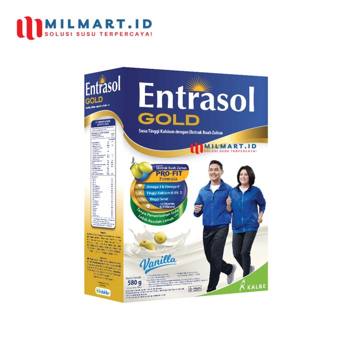 Gambar ENTRASOL GOLD 580 G CHOCOLATE/VANILLA/ORIGINAL SUSU NUTRISI KESEHATAN LANSIA - VANILA 560G dari milmart.id undefined Tokopedia