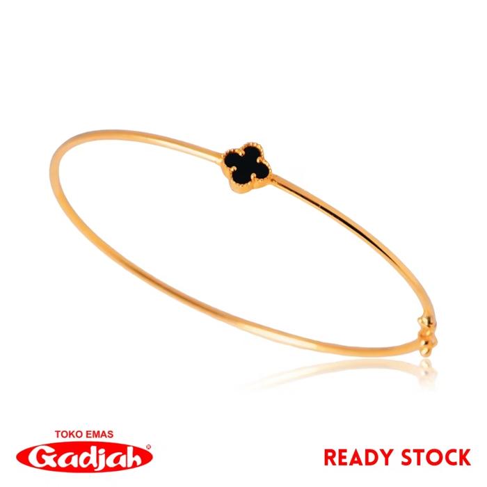 Gambar Gelang Emas Pipo Clover 1 Daun - Toko Emas Gadjah - Hitam Minimalis, 8 K - D. 5,5 dari Toko Emas Gadjah - Sejak 1918 undefined 4 Tokopedia