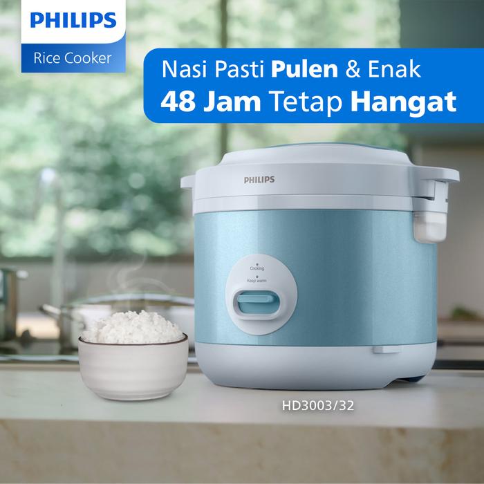 Gambar PHILIPS Rice Cooker HD-3003 1.8 Liter HD3003 HD 3003 Garansi Resmi - Biru Muda dari amac electronic store undefined Tokopedia