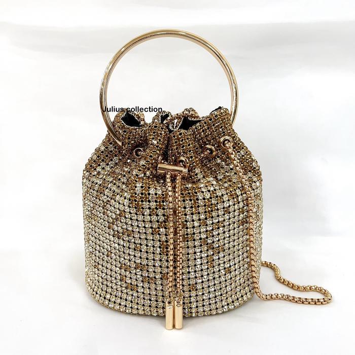 Gambar Tas Pesta Serut Permata Besar Premium J023 - GOLD KOMBINASI dari Julius collection undefined Tokopedia