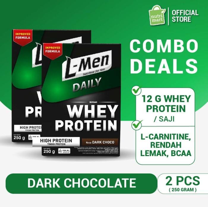 Gambar Terbaru Twin Pack: L-Men Hi Protein Whey Daily Dark Chocolate Best Quality Asli 100% Original dari jiwa strong undefined Tokopedia