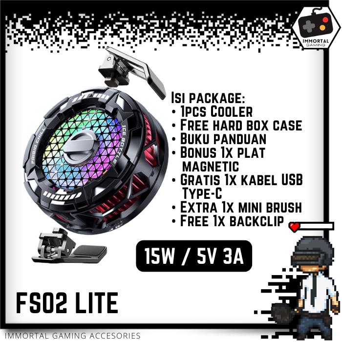Gambar [IM] FS02 Hybrid Funcooler Magnetic Clip for HP Smartphone iPad Tablet Fan Cooler Kipas Pendingin Lite Pro Ai Wireless Charging Gaming fs-02 - Lite dari IMMORTAL GAMING Accesories undefined Tokopedia