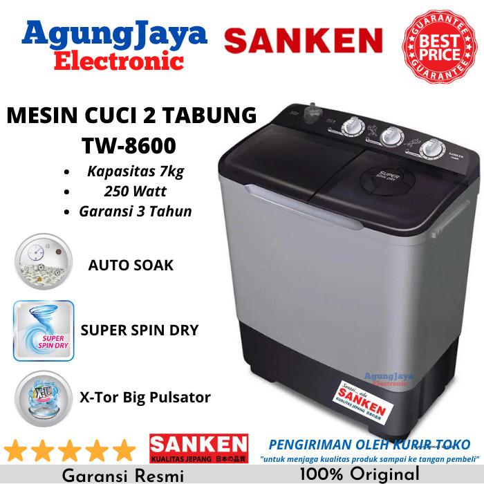 Gambar MESIN CUCI SANKEN TW-8600 8 KG 2 TABUNG LOW WATT 8KG (CILEGON SERANG) dari Agungjayacilegon undefined Tokopedia