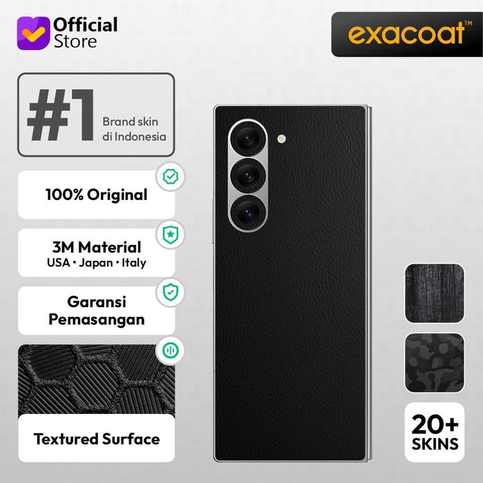 Gambar [EXACOAT] Galaxy Z Fold 6 Premium 3M Skin / Garskin - Model Cut - Leather Black dari Exacoat undefined Tokopedia