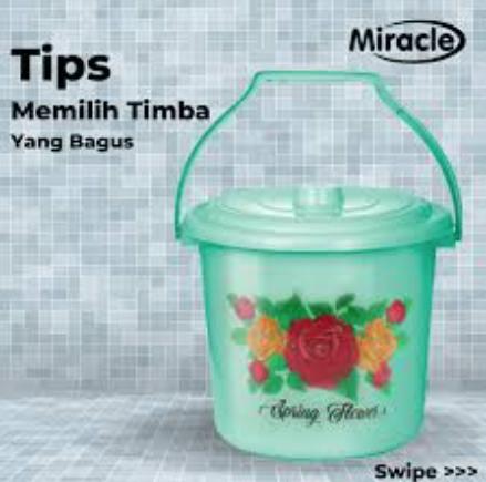 Gambar Ember 5 liter claris ada tutup dan pegangan - miracle hijau dari Visesa Grosir_NEW undefined Tokopedia