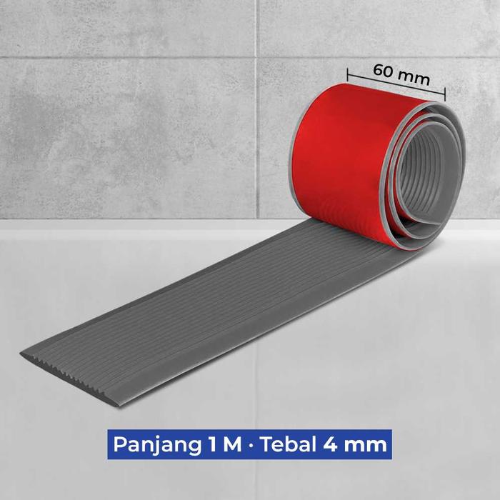 Gambar Lis Tangga Pelindung Pengaman Anti Slip Selip Anti Licin Tangga Step Nosing Type L 5cm - Lurus Grey dari Indigos Store undefined Tokopedia