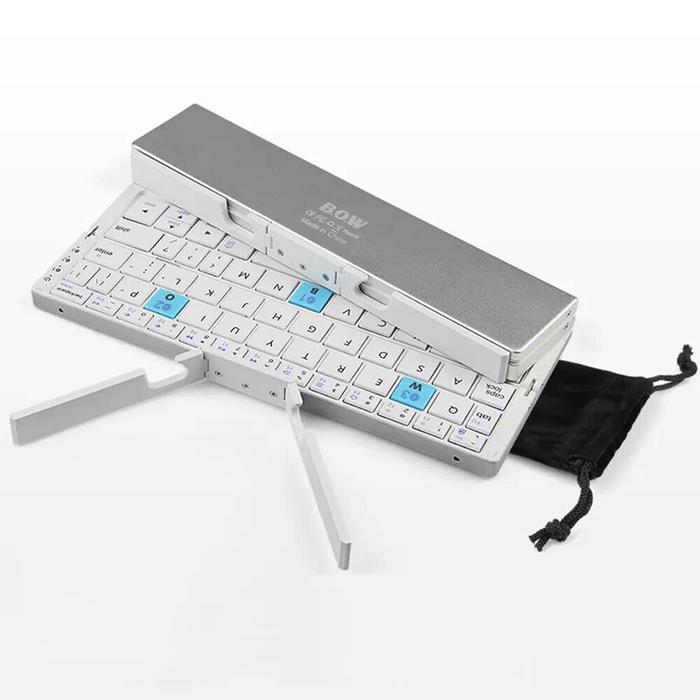Gambar Keyboard Wireless Bluetooth Lipat with Holder Hp Tab Portable BT-1299 - Putih dari Gadget iPhone Jakarta undefined Tokopedia
