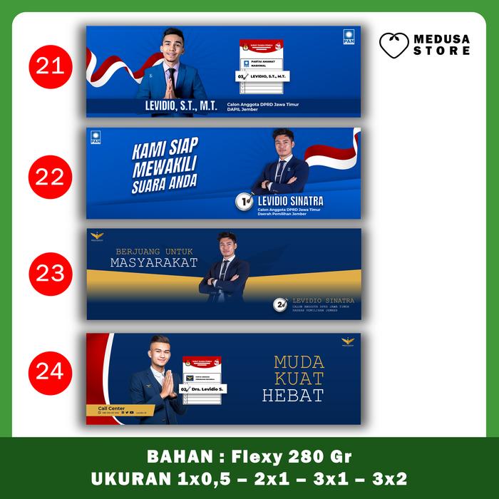 Gambar Banner Spanduk Pemilu pilkada, Caleg, Gubernur Walikota - Custom 1 hari jadi - Spanduk 25-28, 2x1 dari Medusa Store undefined Tokopedia