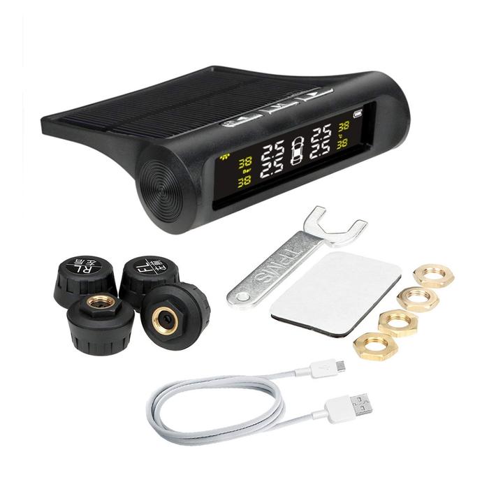 Gambar TPMS ALAT CEK MONITOR TEKANAN BAN ANGIN RODA MOBIL DIGITAL SOLAR - TPMS T1 dari Praya X undefined Tokopedia