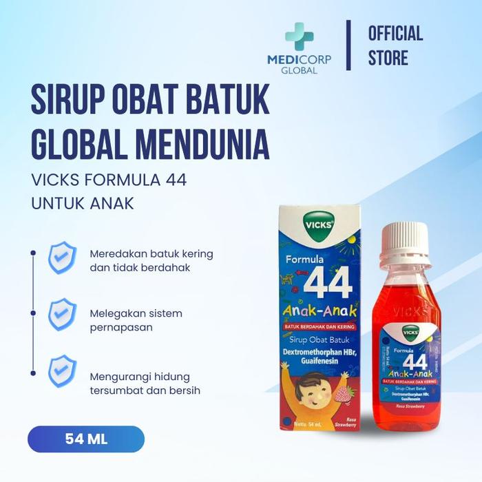 Gambar Vicks formula 44 anak sirup obat batuk rasa strawberry 54 ml dari Medicorp Global undefined Tokopedia