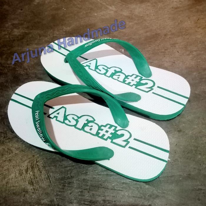 Gambar sandal jepit ukir swallow custom nama bisa pesen sesuai keinginan - no.9 sd no.11 dari Arjuna Handmade undefined Tokopedia