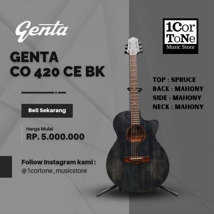 Gambar Gitar Akustik GENTA CO 420 CE BK dari 1CorToNe Music Store undefined Tokopedia