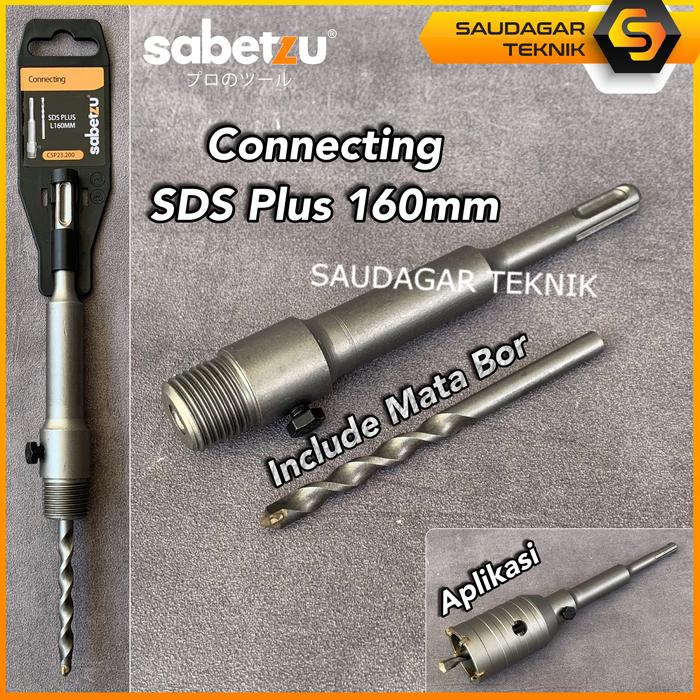 Gambar Connecting SDS Plus Adaptor SDS + Mata Bor Holesaw Bobok Beton Tembok - 160MM dari Saudagar Teknik undefined Tokopedia