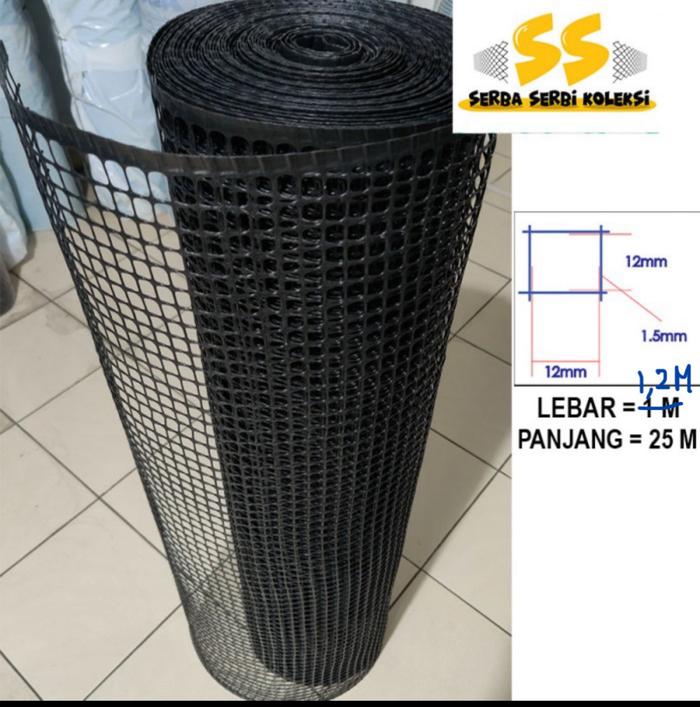 Gambar Kawat Jaring Plastik HDPE bentuk kotak 1/2 inch per ROLL - Hitam Lebar1,2M dari SerbaSerbiKoleksi_NEW undefined Tokopedia