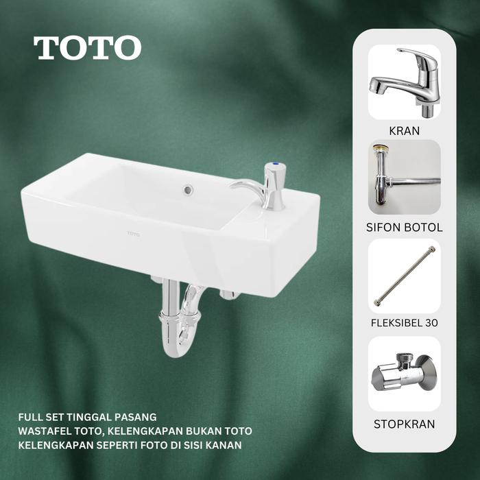 Gambar Wastafel Kotak Gantung TOTO LW 248 / Washtafel LW248J Body Only - PAKET A CHROME dari Serisaito undefined Tokopedia