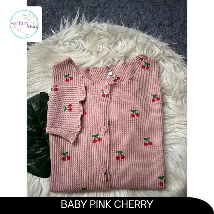 Gambar CARDIGAN CROP OUTER CANTIK MOTIF CHERRY CERI WARNA BAHAN WAFER - CREAM CHERRY dari HERFAMSTORE undefined 3 Tokopedia