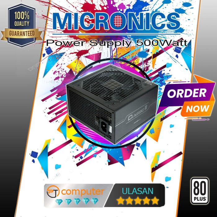 Gambar Psu Power Supply 500Watt 80Plus Micronics - 500watt 80plus dari Partcomputer_NEW undefined Tokopedia