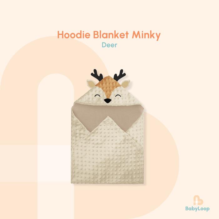 Gambar Selimut Bayi & Anak - Hoodie Blanket Minky Animal Inner Bamboo Cotton - Baby Loop - Deer dari Baby Loop Authorized Reseller undefined Tokopedia