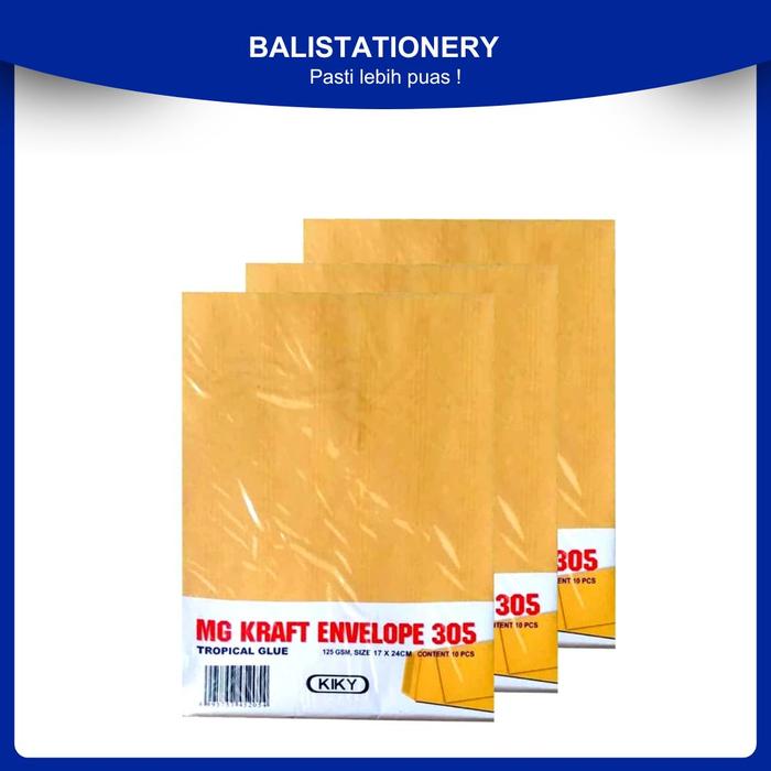 Gambar Amplop Coklat Lem Kiky 305 Kraft Envelope 125 gsm 17x24 cm Isi 10 Pcs dari Bali Stationery undefined Tokopedia