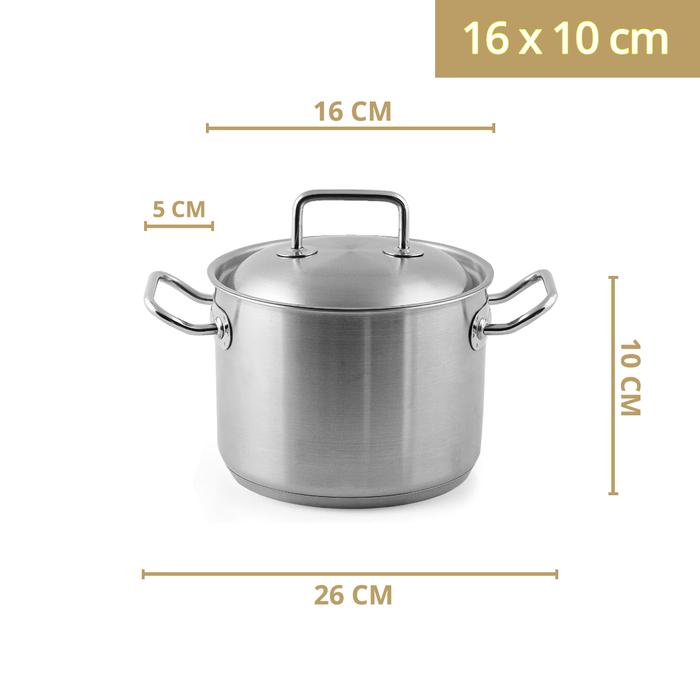 Gambar Panci Stainless Steel 304 BIMA Chef de Cuisine Saucepot Induksi 3-Ply Bottom - 16 x 10 cm dari Bima Cookware - My Choice undefined Tokopedia
