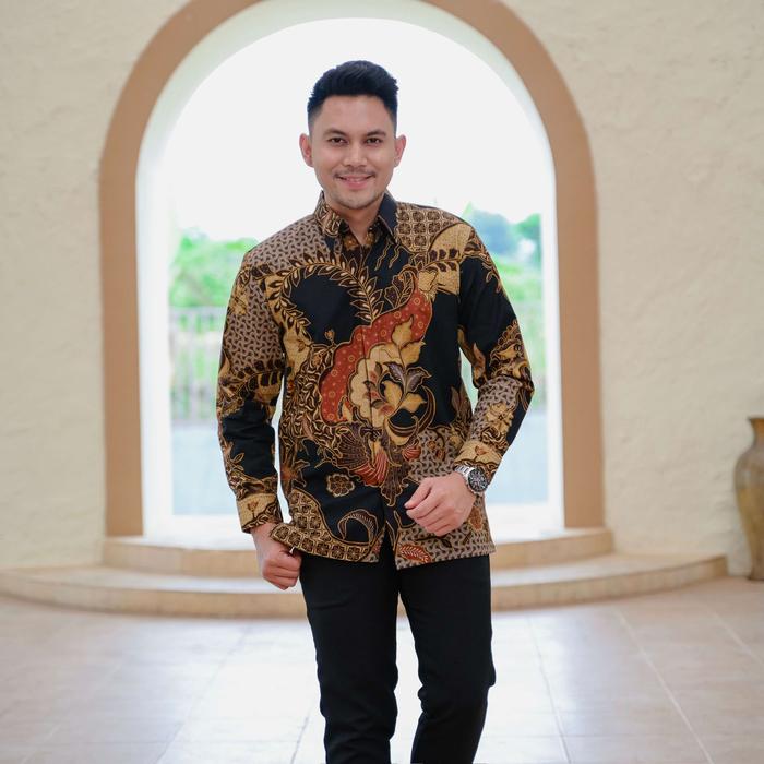 Gambar Kemeja batik pria modern lengan panjang cotton halus batu raden 014 - S dari Golden Batik 01 undefined Tokopedia