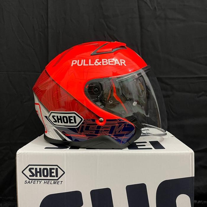 Jual shoei half face j cruise II black orange tc 10 M Kota