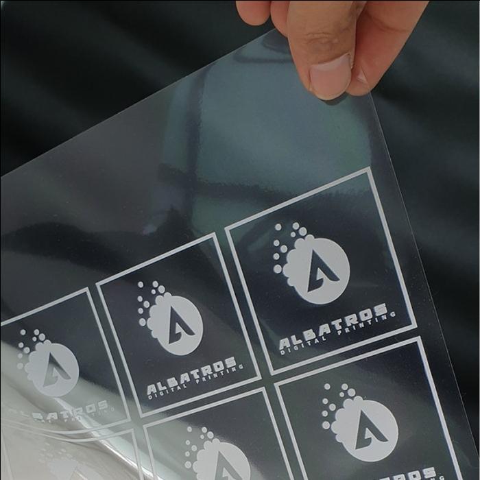 Gambar Print UV Stiker A3 Transparan Tinta Putih Kiscut - print only dari Albatros Digital Printing undefined Tokopedia