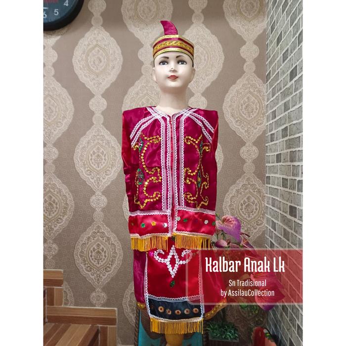 Gambar Baju Adat Kalimantan Barat Anak Satuan ( Laki/Perempuan ) - Maroon Laki, 3 dari Sn Tradisional undefined Tokopedia