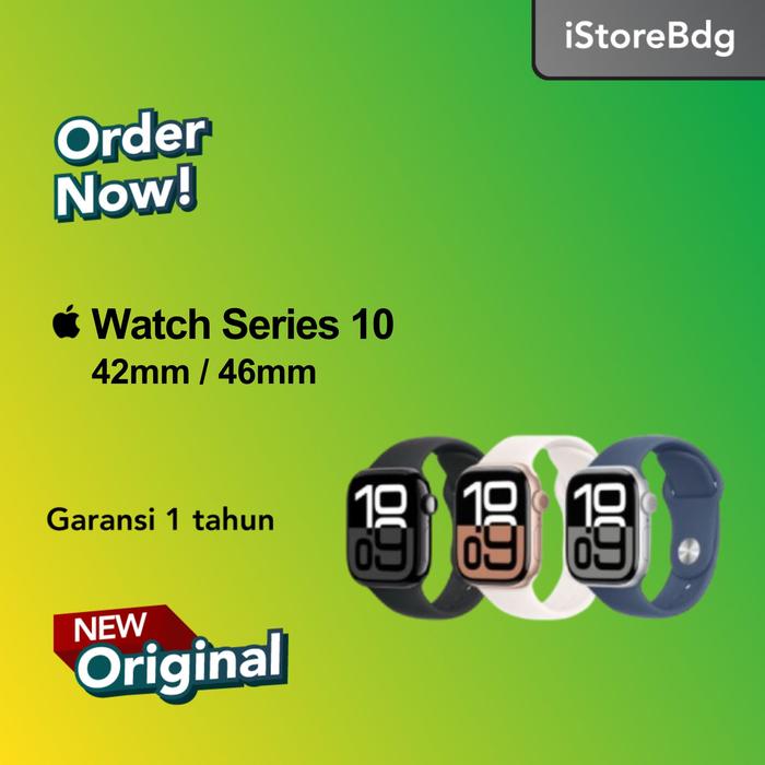 Gambar Apple Watch Series 10 2024 42mm 46mm Garansi Resmi - 42mm Jet Black, S/M Sport Band dari istorebdg undefined Tokopedia