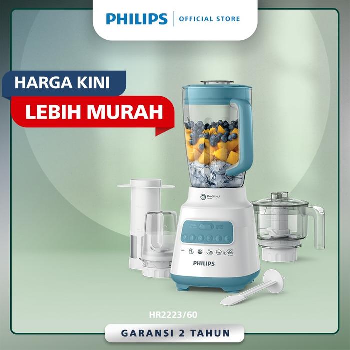 Gambar PHILIPS Blender 2 L HR2223 - HR 2223 Garansi Resmi - Biru dari Sinar Niaga Online Shop undefined Tokopedia